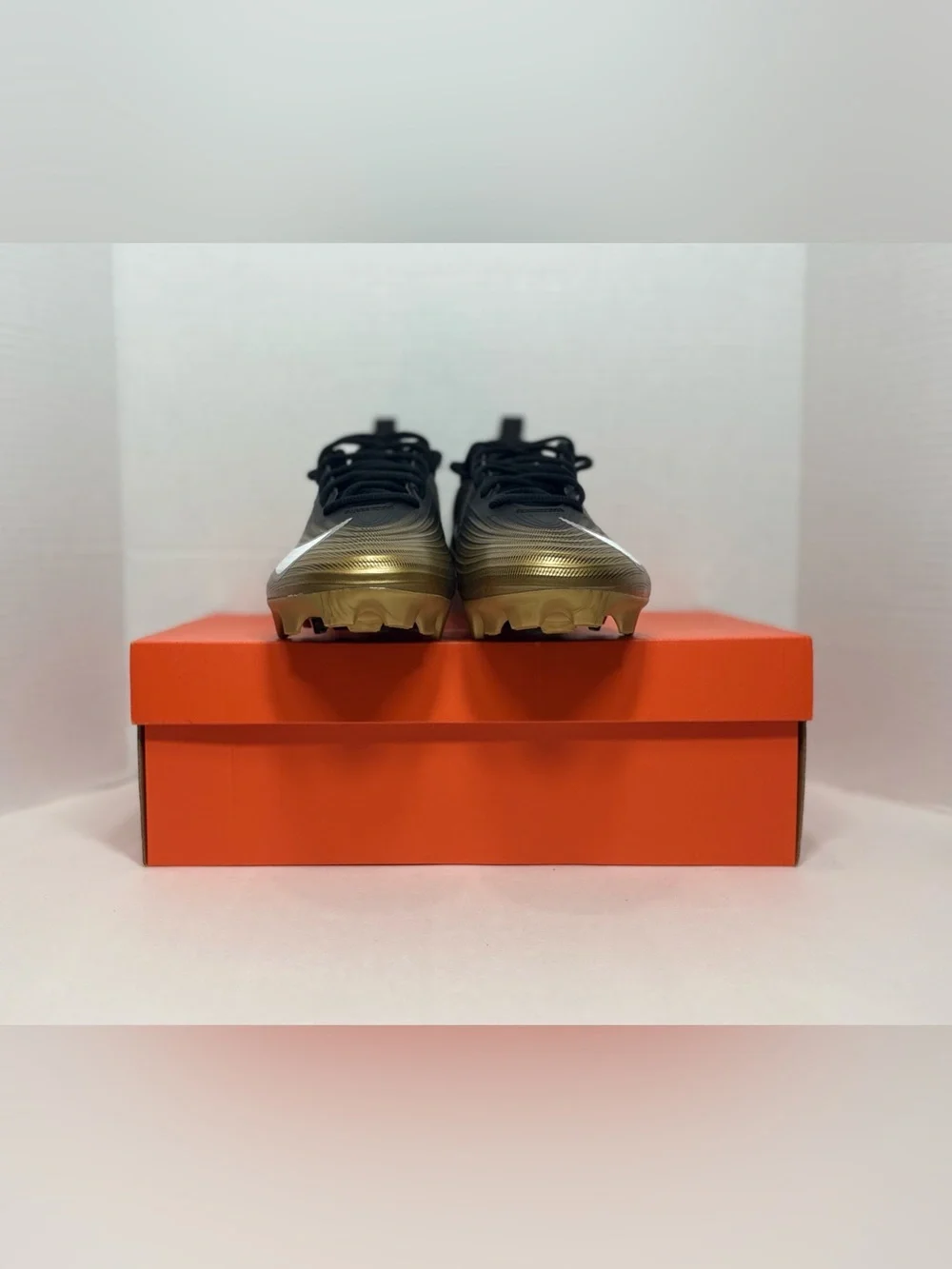 Nike Vapor Speed 3 Low Men’s Elite Football Cleats FB3303-003 Black Gold & White